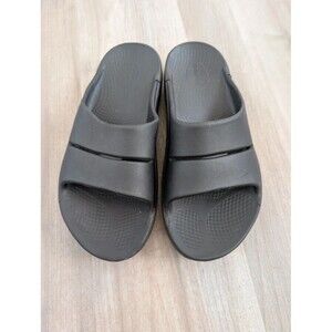 Oofos Ooahh Recovery Slides Sandals Black, Mens 9 Womens 11 (S2)